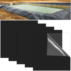 Sibosen Pack of 5 Pond Liner Repair Patches 20 x 20 cm Pool Patches Self-Adhesive Underwater Patch Kit for Sealing Pools for Garden Pool Repair Roof Protection