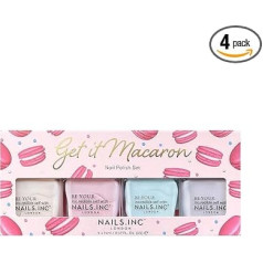 Nails Inc Be Your Inc.redible Self Get It Macaron Nail Polish Set, Pastel Colours, Spring Colours, Sugar-Inspired, Durable, No Chipping, Quick Drying, Air Drying, Cruelty Free