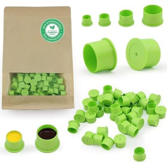 Tattoo Ink Caps Biodegradable 50 Pcs PLA Green Disposable Tattoo Ink Cups Caps Small 11mm Medium 13mm Large 17mm Tattoo Accessories Tattoo Kits (25mm-50pcs)
