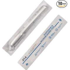 Pack of 10 Disposable Microblading Pens with Needles Permanent Makeup Pen Disposable Blister Pack 9F/12F/14F/17F/18U White for Eyebrows and Lips (14F-0.25 mm)