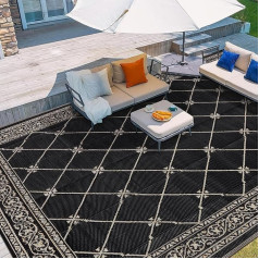 Outdoor Rug 8x10 Waterproof Patio Rug Outdoor Mats for Porch Beach Mat Reversible Plastic Camping Rug Camper Rug for Outdoors RV Deck Balcony