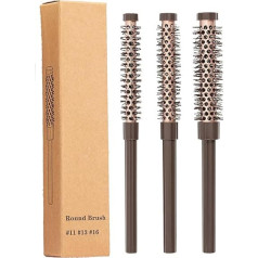 3 Piece Small Round Hair Brush Set, Round Brush for Blow Drying, Mini Round Brushes - Perfect for Quick Styling, Volume and Gentle Conditioning of Short to Medium Hair