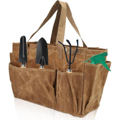 HERCHR Garden Shopping Bag Garden Tool Bag Waterproof Large Capacity Garden Carry Bag Organizer Bag Garden Tool Set Holder Canvas Bag