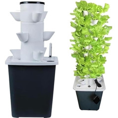 FLTRGO Garden Hydroponic Growing System Hydroponic Tower Aeroponics 15/20/25/30 Pods Aquaponic Planting System with Hydration Pump Adapter