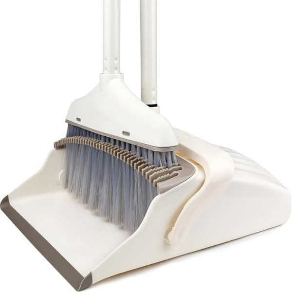 Broom and Dustpan Set for Cleaning - Broom with Dustpan Combo Set, 61 Inch Broom and Dustpan with Handle, Kitchen Broom Dustpan Set