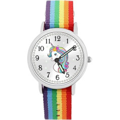 Brecjon Girls' Boys' Children's Watch Unicorn Learning Watch 5ATM Waterproof Colourful Rainbow