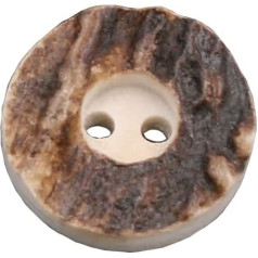 Pack of 6 Classic Genuine Stag Horn Buttons 2 Hole German Manufacture Costume Buttons (25 mm)