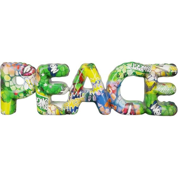 Casablanca Decorative Lettering Letters Sculpture Peace in Street Art Design - Made of Resin - Accessory Decoration Living Room Gift - Height 13 cm