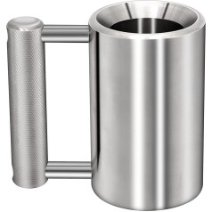 DITOSH 4 kg / 8.8 lb Heavy Coffee Mug Challenge 304 Stainless Steel Dumbbell Cups Silver Overweight Sports Water Cup for Fitness Training Arm Strength Prank Gift Home Gym Workout Equipment 100 ml/3.4