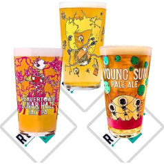 Beavertown Young Sun Nanobot Luna Beer Lager Pint Glasses X3 Multipack Also Comes With Beavertown Roxley Pub Bar Man Cave Beer Mats