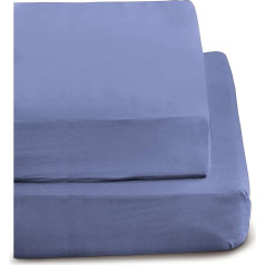 Irisette Merkur 0006_20_148367 Flannelette Fitted Sheet 100 x 200 cm Dark Blue