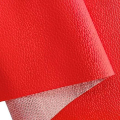 XHT High-Quality Faux Leather Sold by the Metre, Imitation Leather, Waterproof, Sewing, Repair, Premium Leather Fabric (Red-200 x 160 cm)