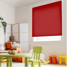 Blindecor Ara Translucent Roller Blind Bordeaux Red 160 x 175 cm (W x H) Fabric Size 157 x 170 cm Roller Blinds for Windows