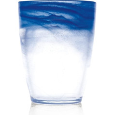 H&h Set 6 Bicchieri Alabastro in Vetro Blu CL35