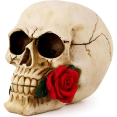 Large Rose Flower Skull Human Head Size Mexican Ceramic Skull Wall Gothic Skull Ornaments Home Accessories 14.5 x 20.6 x 15.5cm