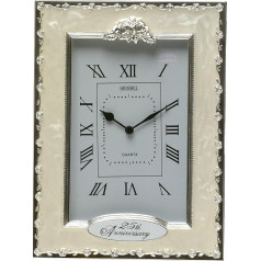 Clocks - 25th Anniversary Silver Wedding Celebration Quartz Table Clock
