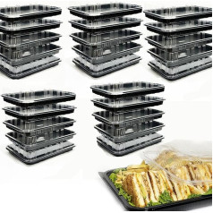 TRAYA 25 x Reusable Serving Trays with Lids 13