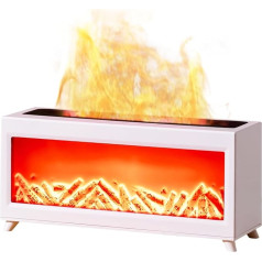 Ankrs Aroma Diffuser with LED Fireplace, Fragrance Oil Diffuser for Essential Oils with 2-Colour Light Flame Effect, 220 ml Humidifier with Remote Control, Oil Burner for Children, Office, Room