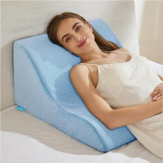 NOFFA Reading Pillow for Bed and Sofa - Memory Foam Wedge Cushion - Ergonomic Backrest Pillow - Perfect for Back Support when Relaxing, Playing, Reading or Watching TV