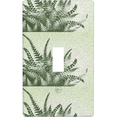 Lichtschalter-Abdeckung mit natürlichem Pflanzen-Farnblatt-Druck, Grafik-Dekor, einzelne Kippschalter-Abdeckung, Wandplattenabdeckung