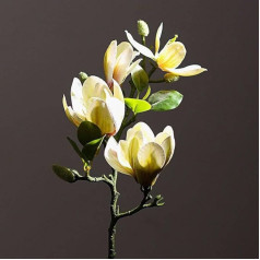 Jingo 4 Heads Artificial Magnolia Flower Bouquet Magnolia Single Branch Table Living Room Imitation Flowers (Green Flower)