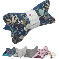 Reading Bone Neck Pillow Animals Comfortable and Washable Hand Stuffed and Stitched in Germany – Can be Used as a Bolster Pillow Neck Roll (Jungle Blue)