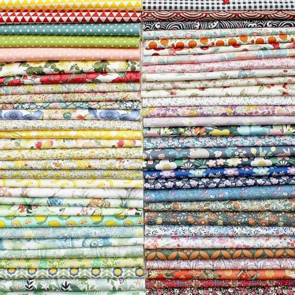 90 Pieces Pre-Cut Quilting Fabric No Repeat Printed Cotton Fabric for Patchwork Squares for Crafts 20 x 20 cm