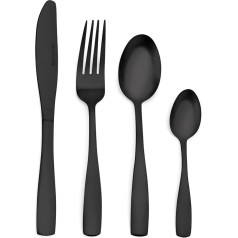 Sharecook Stainless Steel Matt Black Cutlery Set 32 Piece Cutlery Set with Knife and Fork Service for 8 Dishwasher Safe