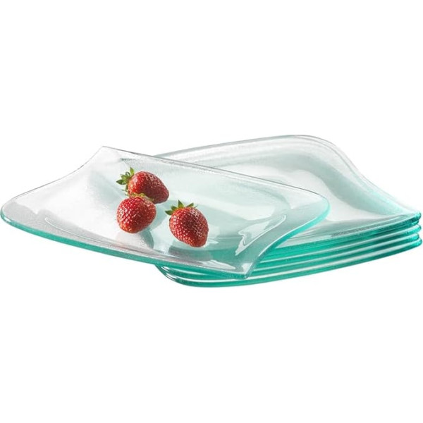 Verso La Musica 21 x 20 cm 6-Piece Glass Dessert Plate Set