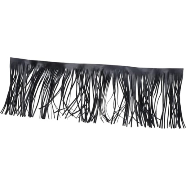 HOMSFOU 1 Stück Schwarzer Pu Quesel Party Zubehör Schwarzer Fransenbesatz Quaste Stoff Basteln Trimmt Machen Schneiderei Verzierungen Trimmen Kleidung