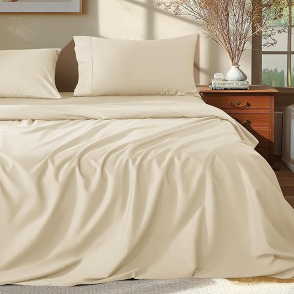 Shilucheng 100% Egyptian Cotton Queen Size 1000 Thread Count Luxury Cotton Breathable and Cooling Duvet Cover Set 16