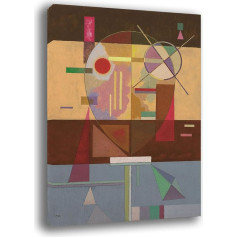 Printerland Modern Vertical Picture for Living Room KANDINSKY Brown Modern Abstract Wall Pictures XXL Large Print on Canvas Wall Decor Bedroom Kitchen (14.30x40cm)
