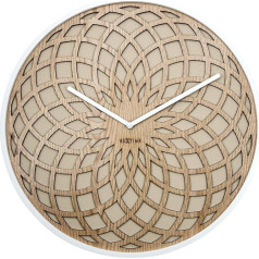 NexTime big wall clock SUN BIG, very silent, round, made of wood, ø 50 cm