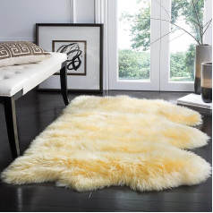 SAFAVIEH Animal Print Rug for Living Room, Dining Room, Bedroom - Fur Collection, High Pile, Sparkling Wine, 91 x 152 cm