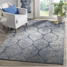 Safavieh Melaina Area Rug, 121 X 182 cm, 65% Polypropylene 21% Jute Polyester 7% Cotton, Navy/Silver, 121 x 182 x 0.64 cm
