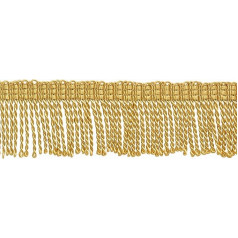 DecoPro BFT2 5 cm Long Bright Gold Thin Fringe Strip Style #BFT2 Colour B7 9.5m