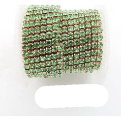 5 Yards/Roll Champagne Gold Base Claw Rhinestone Chain 5 Sizes 2mm 2.5mm 2.8mm 3mm 4mm High Density Sticker on DIY Trim Peridot SS10 2.8mm 5 Yards