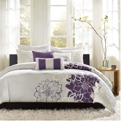 Madison Park Lola 6 Piece Duvet Set Size: Full/Queen, Color: Grey/Purple