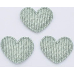 50pcs 35x30mm Padded Glitter Fabric Heart Appliques for DIY Hat Clothes Leggings Sewing Accessories Headwear Decor Patches