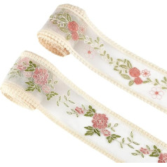 AHANDMAKER 10 Yards Vintage Floral Lace Trim Ribbon 2 Styles Embroidered Lace Trim for Sewing Floral Edge Trimmings for Clothing Wedding Wedding Dress Scrapbooking DIY Craft Supplies