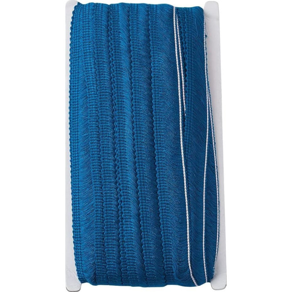 Bestewelry 25m Tassel Trim Polyester Fringe Ribbon Lace Trim Ribbon for Sewing Clothes Embellishment Cushion Home Decor Blue