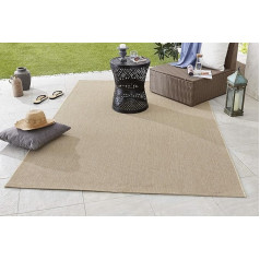 NORTHRUGS Match Indoor and Outdoor Rug 200 x 290 cm - Weatherproof Modern Plain All-Over Plain Design Runner for Balcony Patio Garden Conservatory Living Room Rug Waterproof in Beige