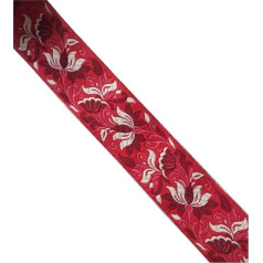 KVR Polyester Silk Brocade Lace Trim Jacquard Ribbon Lace Trim for DIY Sewing Embroidery Decoration Dress Skirt Wedding Party Packaging DIY (28-2.5 Inch Wide, 9 Yard in Roll)