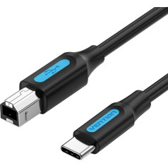 Printera kabelis usb 2.0 no c tipa vīriešu uz b tipa vīriešu 2m