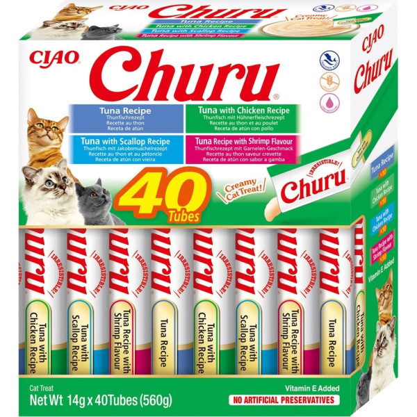 cat churu varieties tuncis - kārums kaķiem 40x14 g