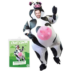 AirSuit Inflatable Fancy Dress for Crazy Cows | Unusual Crazy Cow Costume | Premium Quality | Size 160 to 190 cm | Polyester | Durable | Includes Inflation System | OriginalCup
