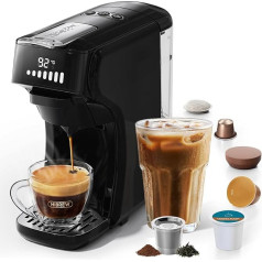 HIBREW H1B Programmable Pod Coffee Machine 6-in-1, Hot/Cold Espresso Coffee Maker, Adjustable Temperature and Cup Volume