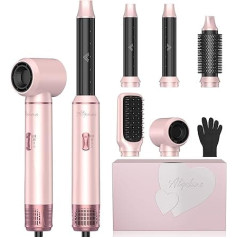 Atopskins Hair Styler 5-in-1 Air Styler Set, 5-in-1 Hair Styler Hair Dryer Set with Round Brush Hair Dryer, Hot Air Brush, Hair Dryer, Curling Iron, Air Thermal Brush for Straightening, Drying, Volume