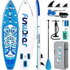 FunWater Inflatable Stand Up Paddle Board Ultra-Light SUP - Adult Paddleboards with ADJ Paddle, Hand Pump, Backpack, Leash, Waterproof Bag