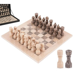 Marble Chess Set 30.5 cm Inches Verona and Oceanic Handmade Chess Sets for Adults - Marble Board Game for Family with Storage Box & 2 Extra Queen, Ideal Travel Chess Set & Home Decor